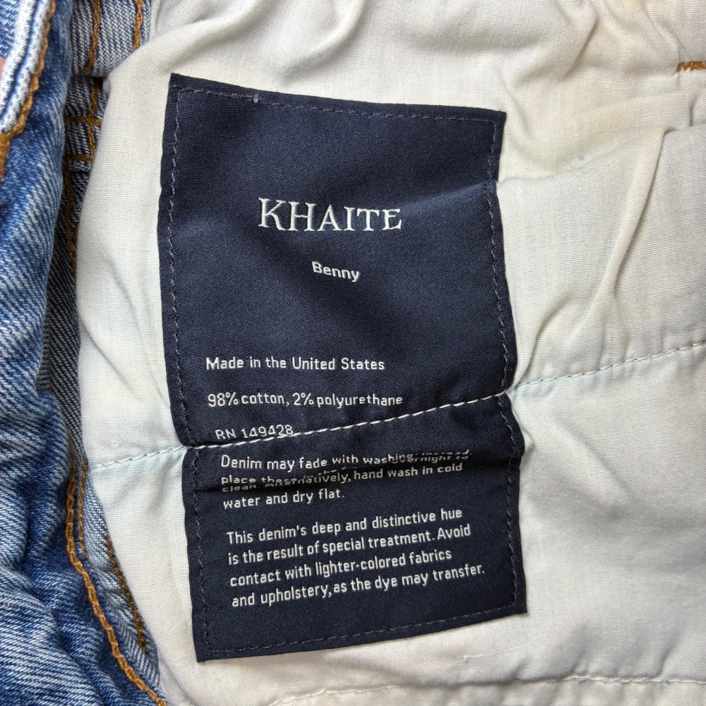 Khaite Benny Crop Flare Jeans Women 30x26 Blue High Rise Stretch Denim Designer - Picture 5 of 9